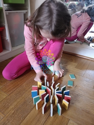 Dominos Colorés En Plastique - Lot De 5 Paquets De 20 Pièces - Jouet éducatif Pour Enfants - Construction, Concentration, Imagination